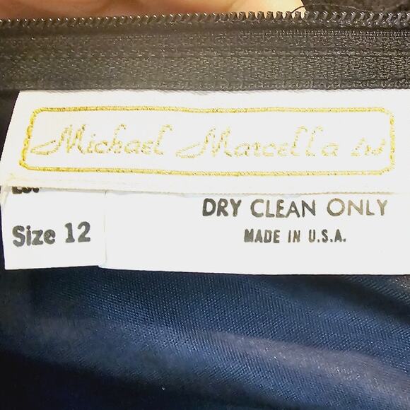 Vintage 80's Black Lace Midi Dress Barbara Chodos Michael Marcella whimsy goth - Picture 5 of 6